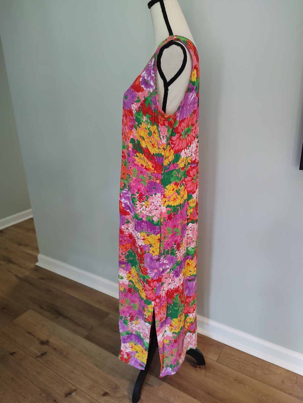 Jams World Vintage In Bloom Maxi Tank Dress Hawaiian Boho Classic L - Picture 4 of 10